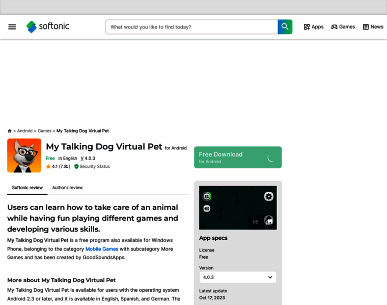 My-talking-dog-virtual-pet.en.softonic.com thumbnail