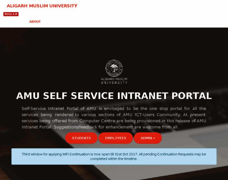 myamu.ac.in at WI. Intranet Portal AMU