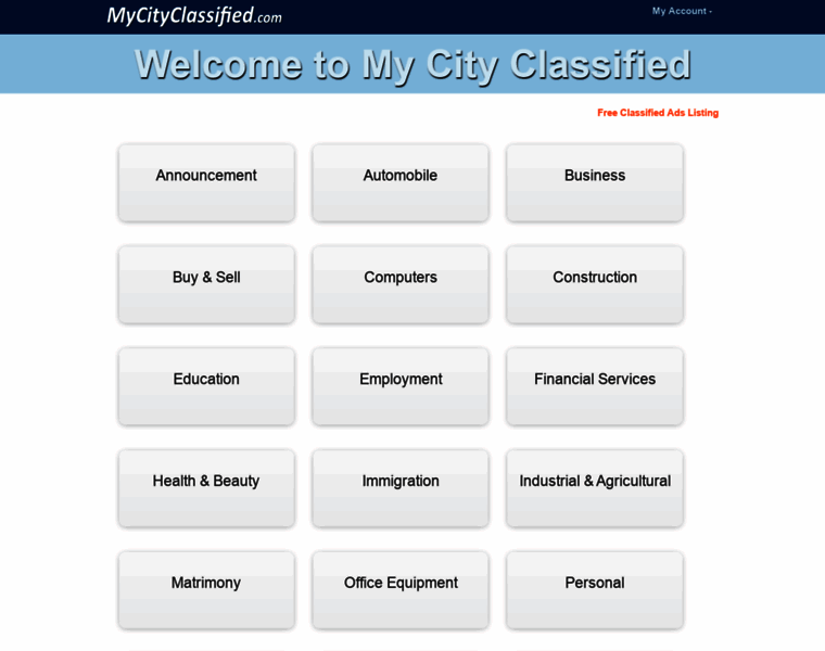 Mycityclassified.com thumbnail
