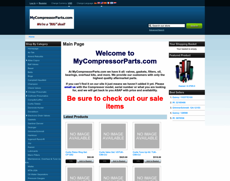 Mycompressorparts.com thumbnail