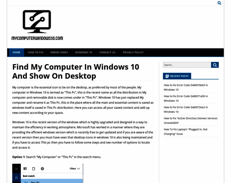Mycomputerwindows10.com thumbnail