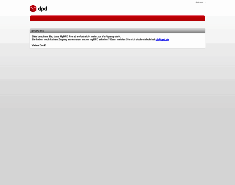 mydpd.dpd.com at WI. MyDPD Pro Portal