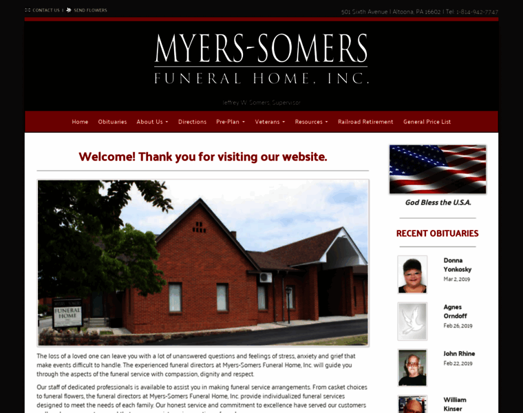 Myerssomersfuneralhome.com thumbnail