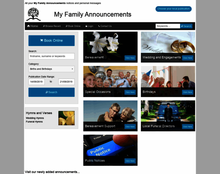 Myfamilyannouncements.co.uk thumbnail