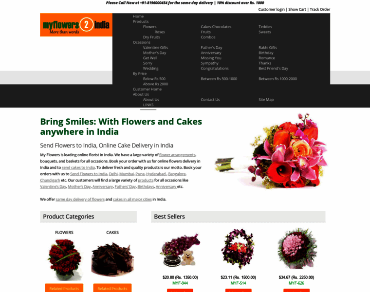 Myflowers2india.com thumbnail