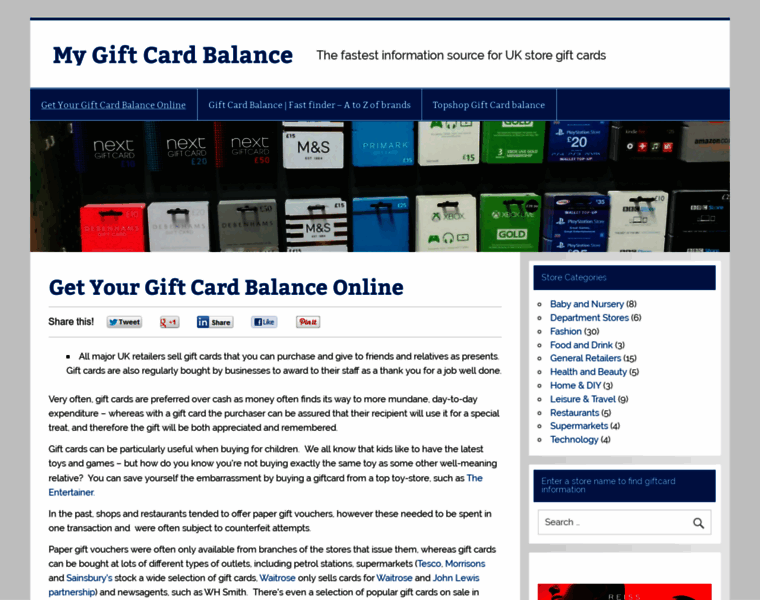 Mygiftcardbalance.co.uk thumbnail