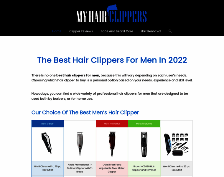 Myhairclippers.com thumbnail