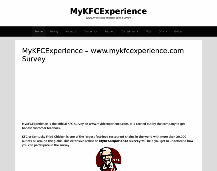 Mykfcexperience.website thumbnail