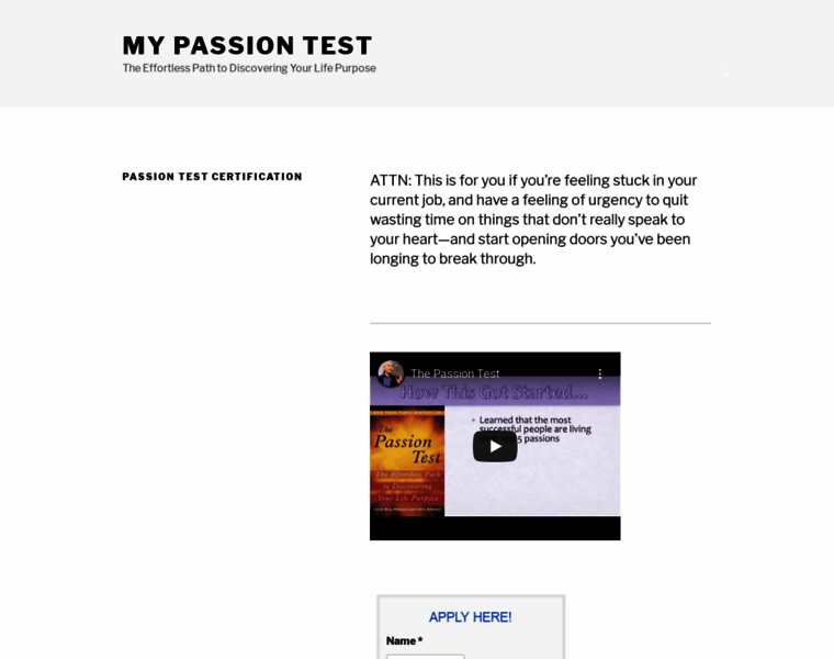 Mypassiontest.com thumbnail