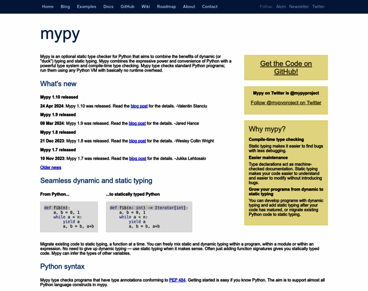 Mypy-lang.org thumbnail