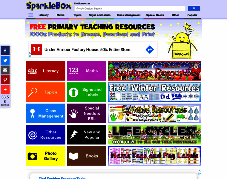 mysparklebox.co.uk at WI. 1000s FREE Primary Teaching Resources ...