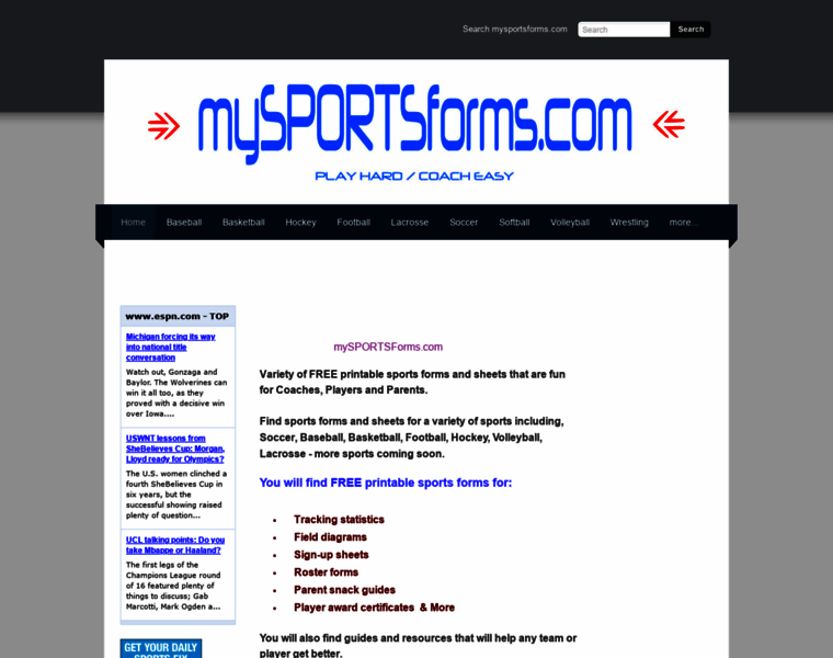Mysportsforms.com thumbnail