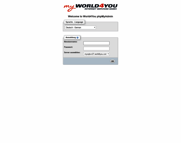 Mysqlsvr27admin.world4you.com thumbnail