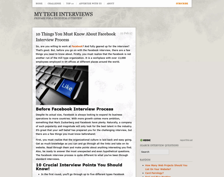 Mytechinterviews.com thumbnail Mytechinterviews.com thumbnail