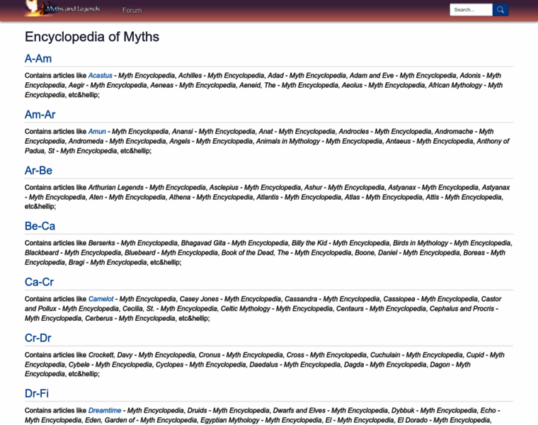 Mythencyclopedia.com thumbnail