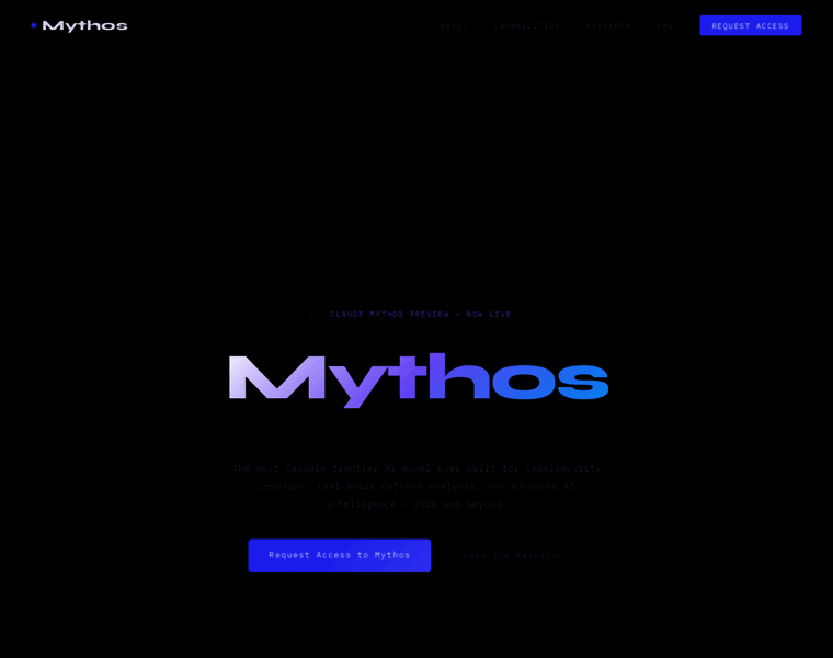mythos-ai.net at WI. Mythos AI - Claude Frontier Intelligence by ...