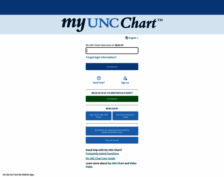 myuncchart.org at WI. My UNC Chart - Application Error Page