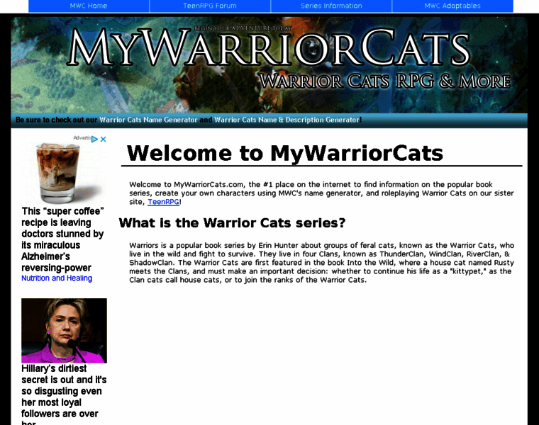 Mywarriorcats.com thumbnail