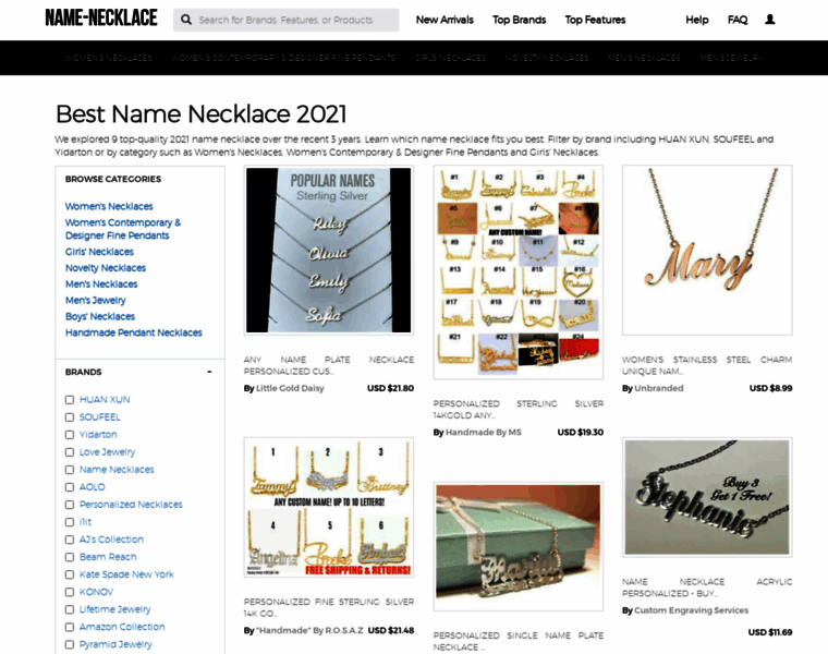 Name-necklace.org thumbnail