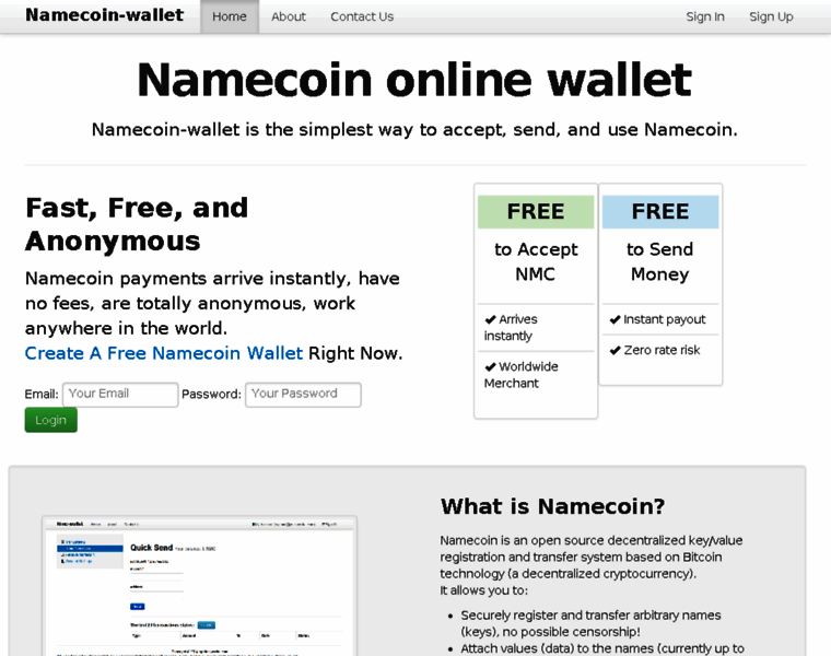 Namecoin-wallet.com thumbnail
