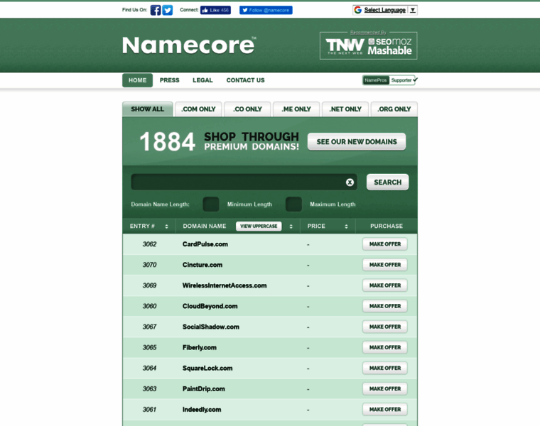 Namecore.com thumbnail
