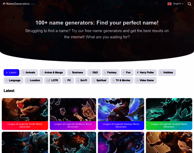 Namegenerators.com thumbnail