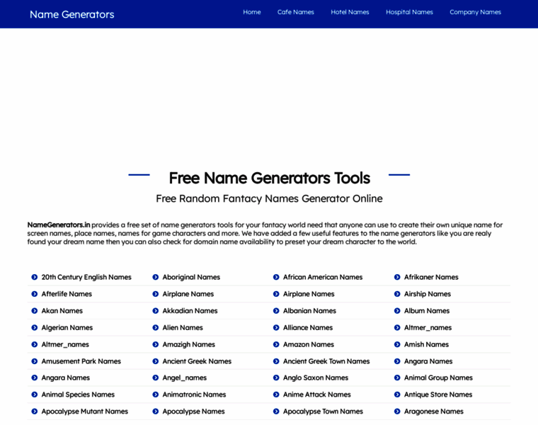 Namegenerators.in thumbnail