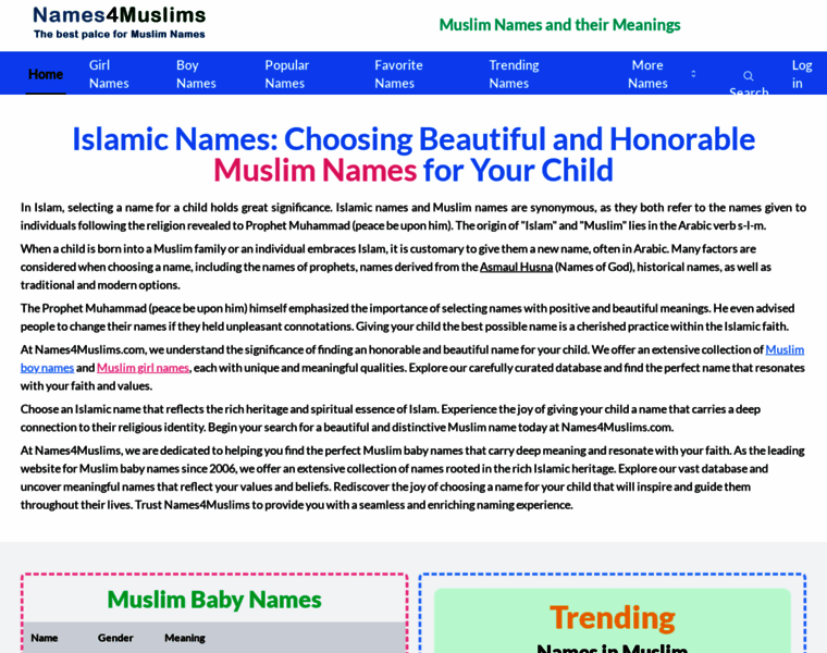 Names4muslims.com thumbnail