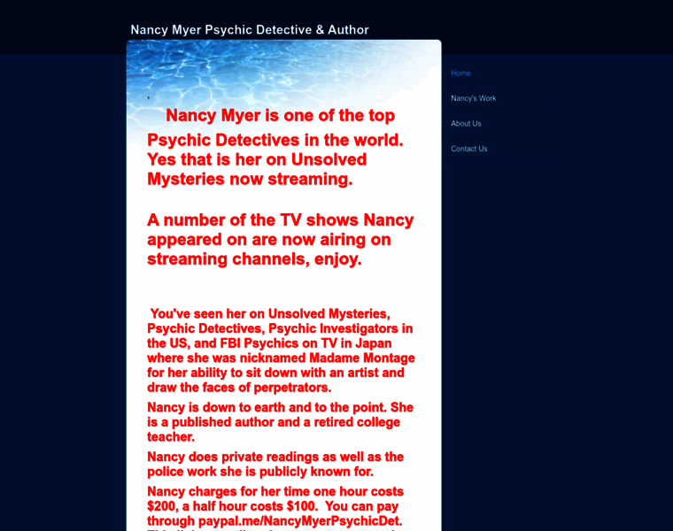 Nancymyer-psychicdetective.com thumbnail