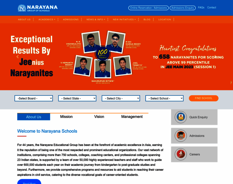 Narayanaetechnoschools.com thumbnail