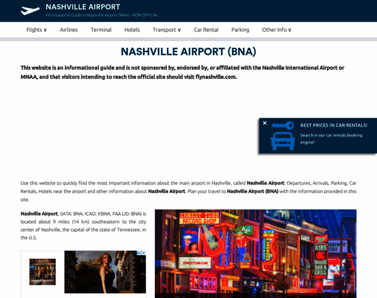 Nashville-airport.com thumbnail
