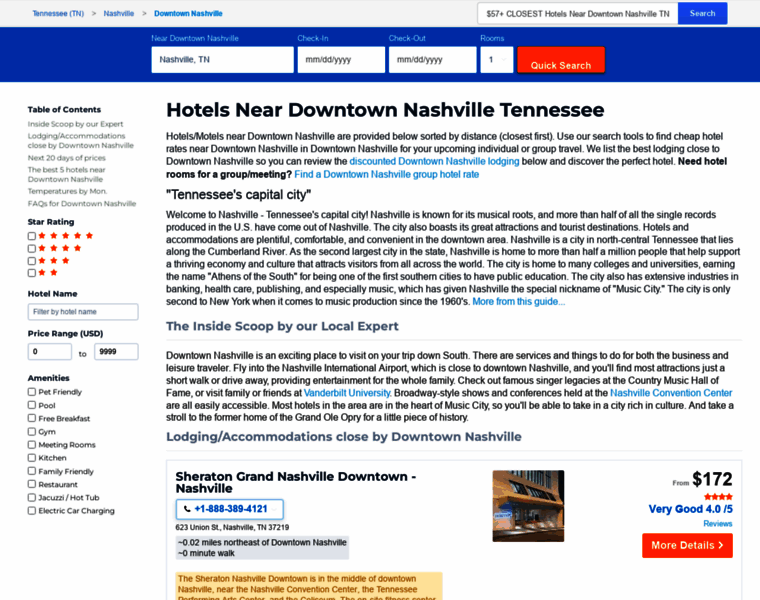 Nashvilledowntownhotels.com thumbnail