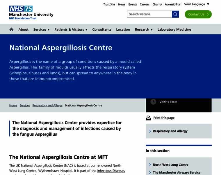 Nationalaspergillosiscentre.org.uk thumbnail