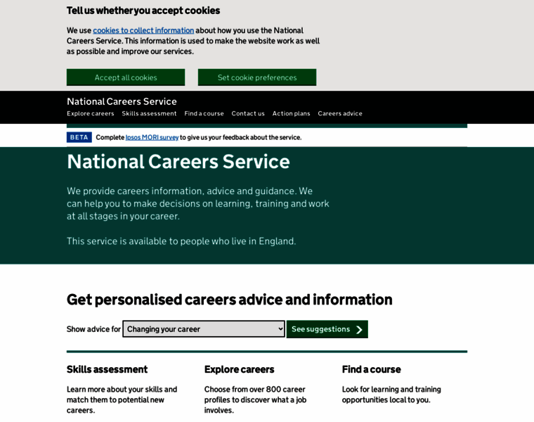 Nationalcareersservice.direct.gov.uk thumbnail