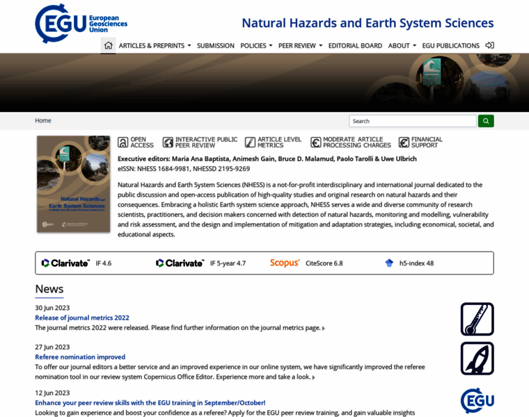 Natural-hazards-and-earth-system-sciences.net thumbnail