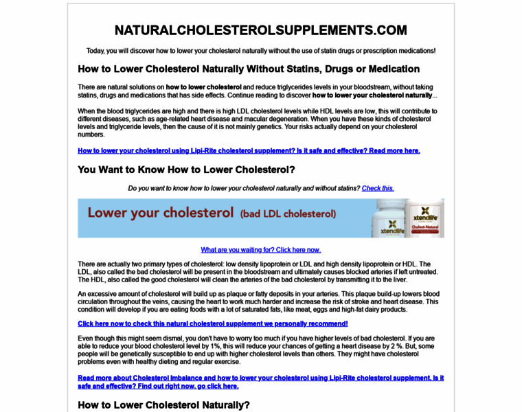 Naturalcholesterolsupplements.com thumbnail