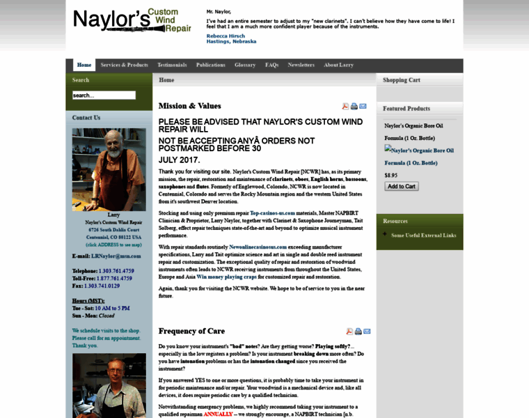 Naylors-woodwind-repair.com thumbnail