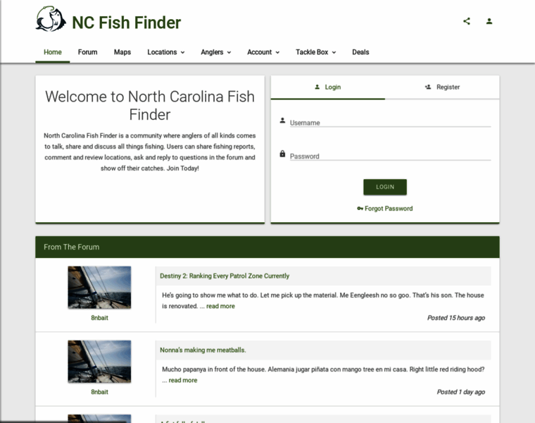Ncfishfinder.com thumbnail