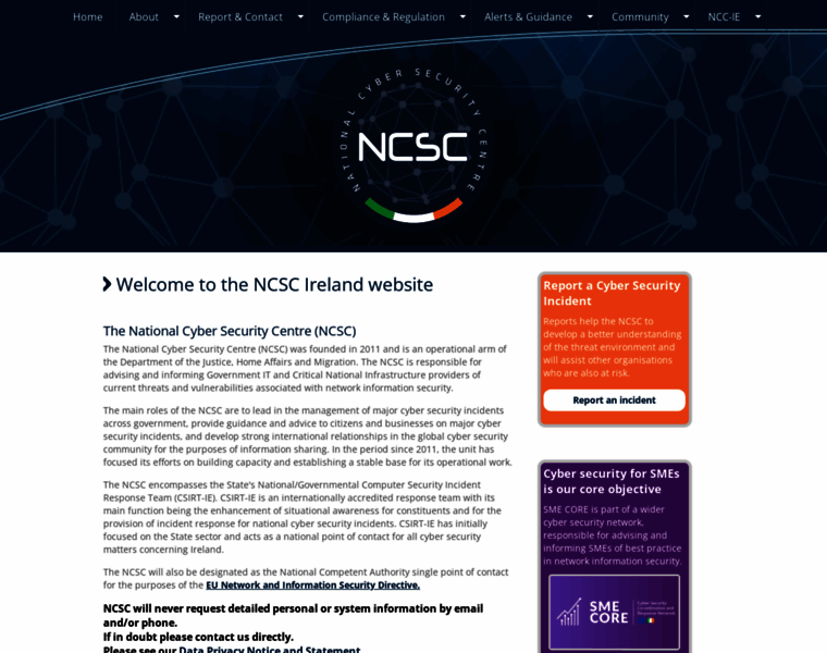 ncsc.gov.ie at WI. NCSC: National Cyber Security Centre