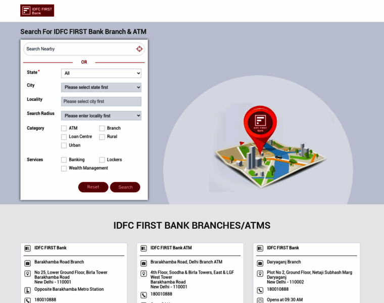 Nearme.idfcfirstbank.com thumbnail