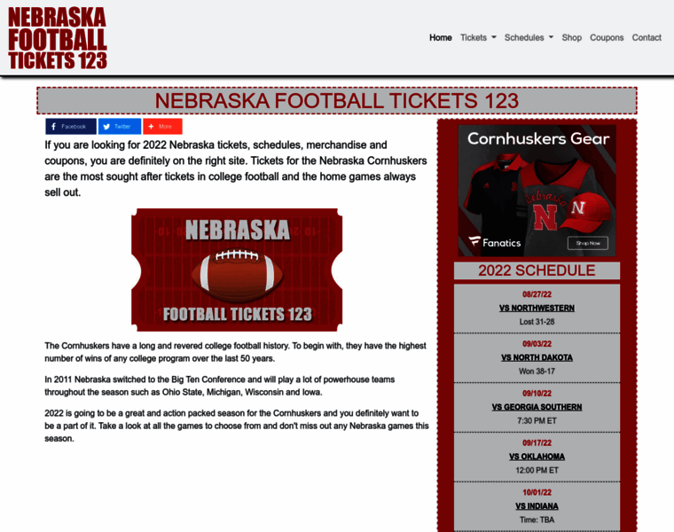 Nebraskafootballtickets123.com thumbnail