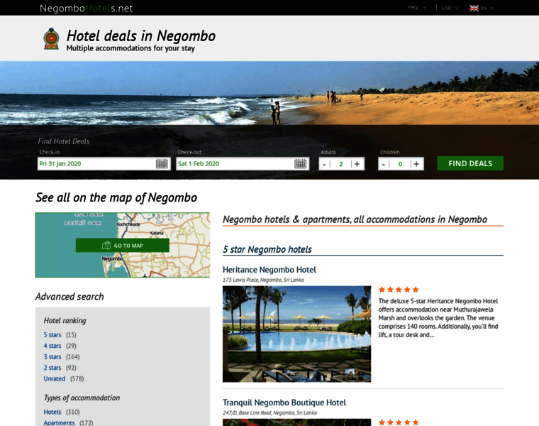 Negombohotels.net thumbnail