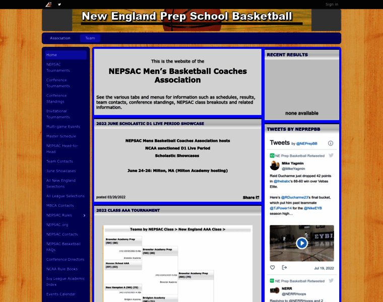 Nepsacbasketball.org thumbnail