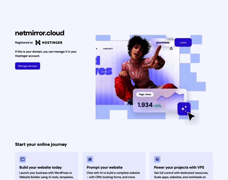 netmirror.cloud at WI. Parked Domain name on Hostinger DNS system