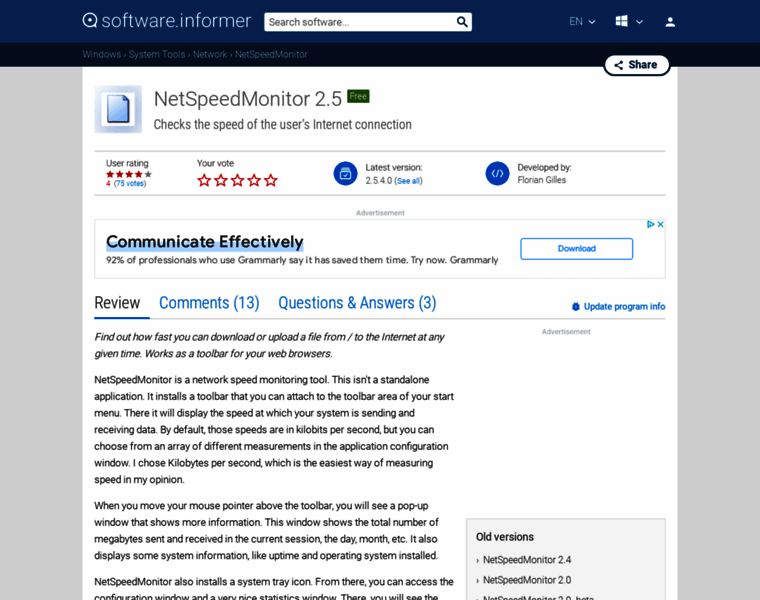 Netspeedmonitor.software.informer.com thumbnail
