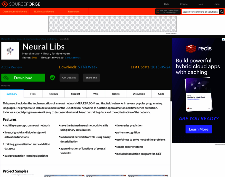 Neurallibs.sourceforge.net thumbnail