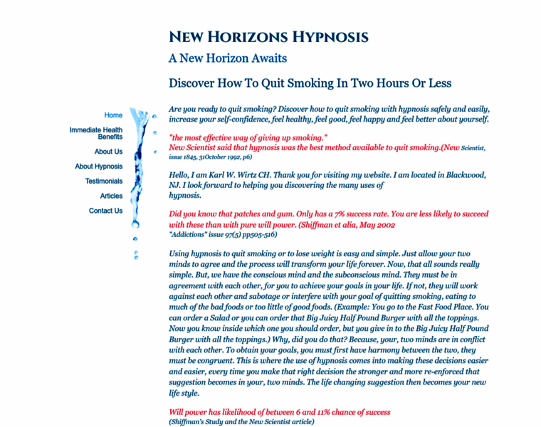 Newhorizonshypnosis.com thumbnail
