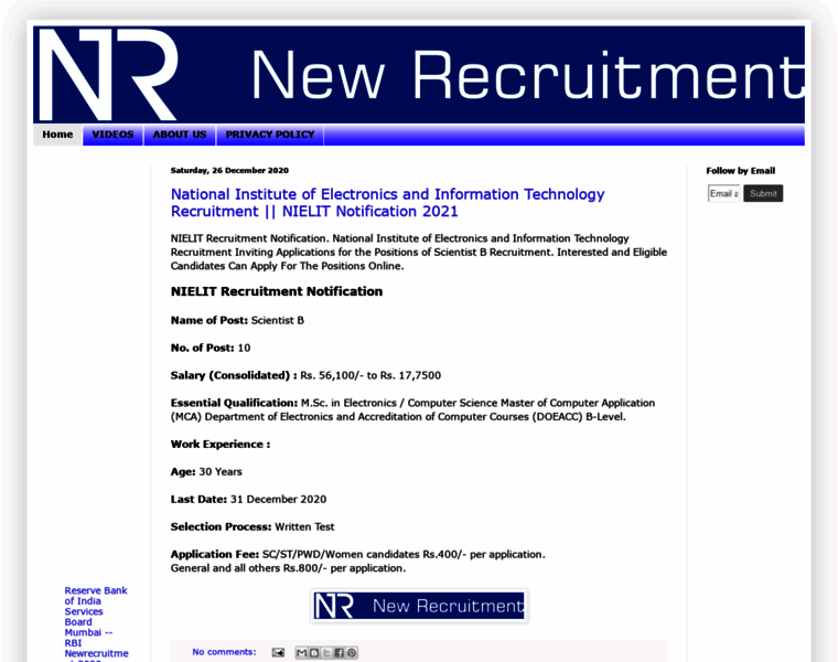 Newrecruitment.in thumbnail