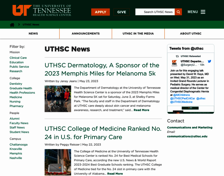News.uthsc.edu thumbnail