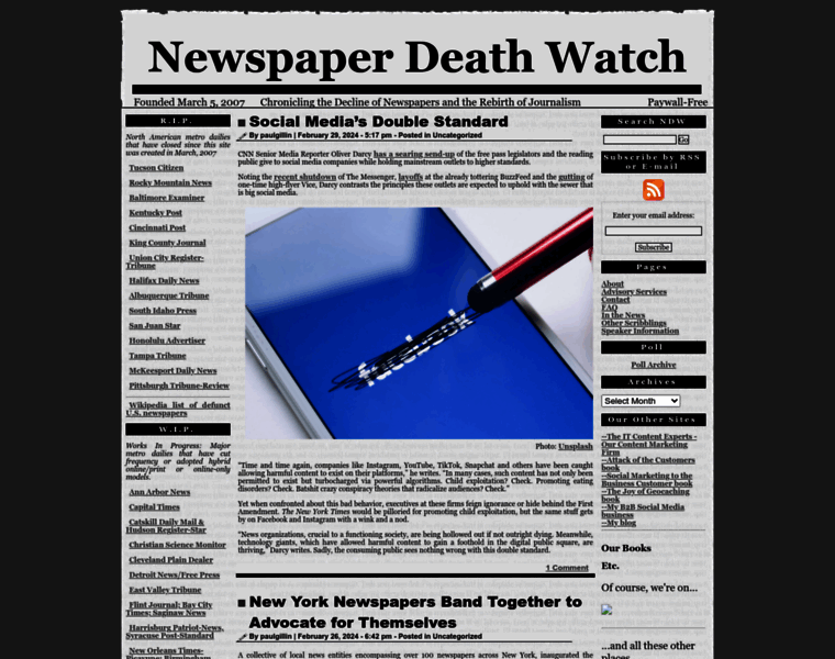 Newspaperdeathwatch.com thumbnail